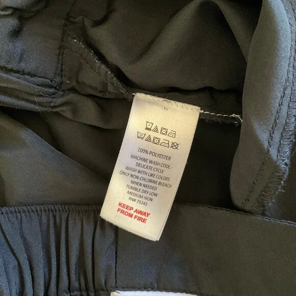 Jason Wu Black Pajama Set Women’s L Short Sleeve Button Top Pants White Piping - Picture 10 of 12